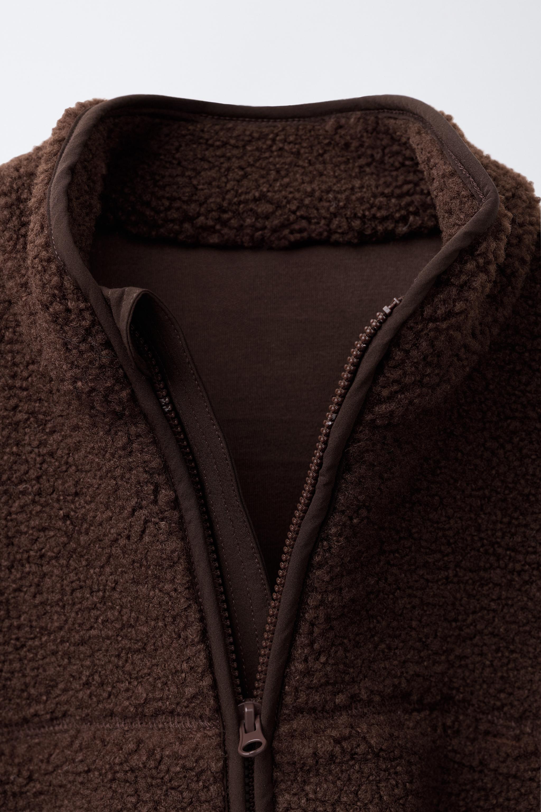 FAUX SHEARLING JACKET WITH WELT POCKETS